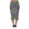 Retro And Tropical Paradise Artwork Velvet Midi Pencil Skirt View2