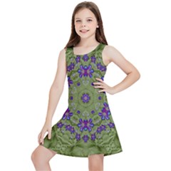 Retro And Tropical Paradise Artwork Kids  Lightweight Sleeveless Dress by pepitasart