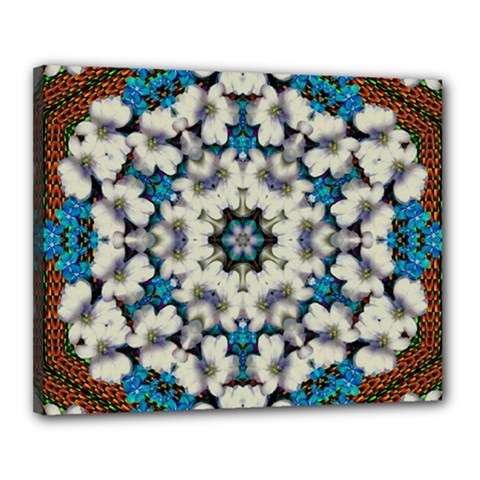 Paradise Flowers And Candle Light Canvas 20  X 16  (stretched) by pepitasart