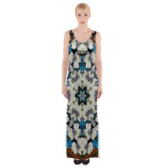 Paradise Flowers And Candle Light Thigh Split Maxi Dress by pepitasart