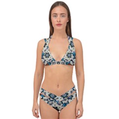 Paradise Flowers And Candle Light Double Strap Halter Bikini Set by pepitasart