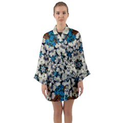 Paradise Flowers And Candle Light Long Sleeve Satin Kimono by pepitasart