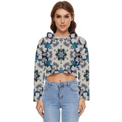 Paradise Flowers And Candle Light Women s Lightweight Cropped Hoodie