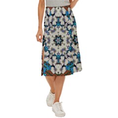 Paradise Flowers And Candle Light Midi Panel Skirt by pepitasart