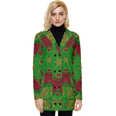 Peacock Lace So Tropical Button Up Hooded Coat  by pepitasart