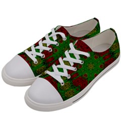 Peacock Lace So Tropical Men s Low Top Canvas Sneakers by pepitasart