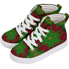 Peacock Lace So Tropical Kids  Hi-top Skate Sneakers by pepitasart