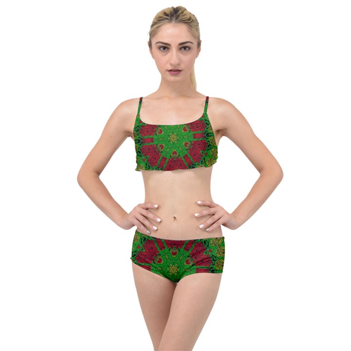 Peacock Lace So Tropical Layered Top Bikini Set