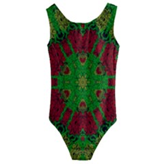 Peacock Lace So Tropical Kids  Cut-out Back One Piece Swimsuit by pepitasart