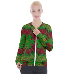 Peacock Lace So Tropical Casual Zip Up Jacket by pepitasart