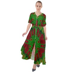 Peacock Lace So Tropical Waist Tie Boho Maxi Dress by pepitasart