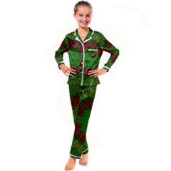 Peacock Lace So Tropical Kid s Satin Long Sleeve Pajamas Set by pepitasart