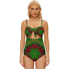 Peacock Lace So Tropical Knot Front One-piece Swimsuit