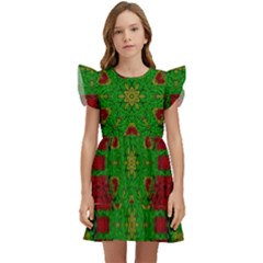 Peacock Lace So Tropical Kids  Winged Sleeve Dress