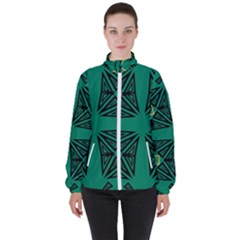 Abstract Pattern Geometric Backgrounds   Women s High Neck Windbreaker by Eskimos