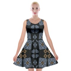 Abstract Pattern Geometric Backgrounds   Velvet Skater Dress by Eskimos