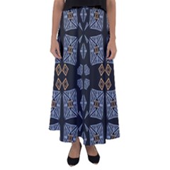 Abstract Pattern Geometric Backgrounds   Flared Maxi Skirt by Eskimos