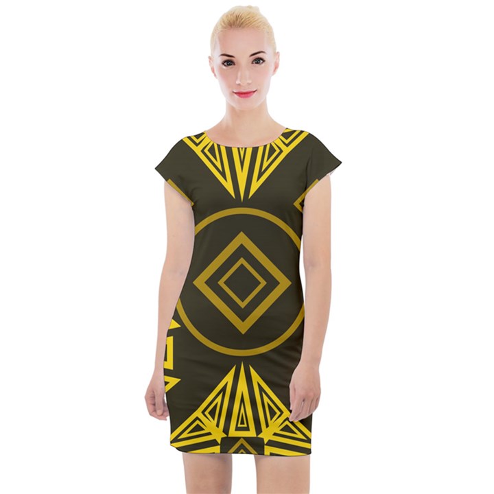 Abstract pattern geometric backgrounds   Cap Sleeve Bodycon Dress