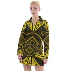 Abstract Pattern Geometric Backgrounds   Women s Long Sleeve Casual Dress by Eskimos