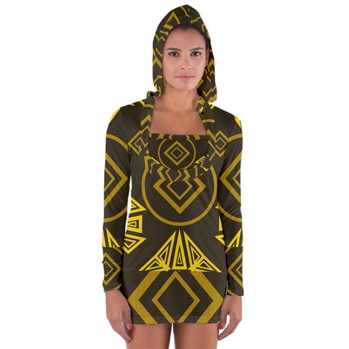 Abstract pattern geometric backgrounds   Long Sleeve Hooded T-shirt