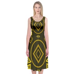 Abstract Pattern Geometric Backgrounds   Midi Sleeveless Dress by Eskimos