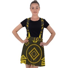 Abstract Pattern Geometric Backgrounds   Velvet Suspender Skater Skirt by Eskimos