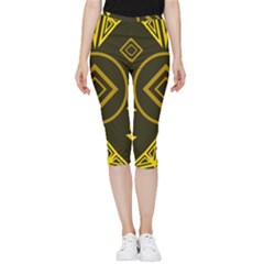 Abstract Pattern Geometric Backgrounds   Inside Out Lightweight Velour Capri Leggings  by Eskimos