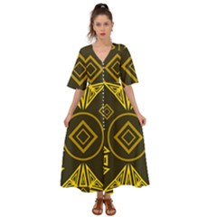 Abstract Pattern Geometric Backgrounds   Kimono Sleeve Boho Dress by Eskimos