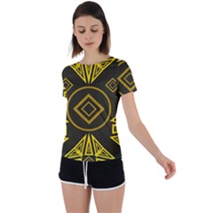 Abstract Pattern Geometric Backgrounds   Back Circle Cutout Sports Tee by Eskimos