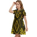 Abstract pattern geometric backgrounds   Kids  Bow Tie Puff Sleeve Dress View3