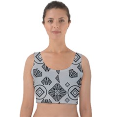 Abstract Pattern Geometric Backgrounds   Velvet Crop Top by Eskimos