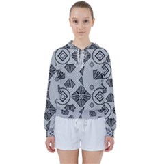 Abstract Pattern Geometric Backgrounds   Women s Tie Up Sweat by Eskimos