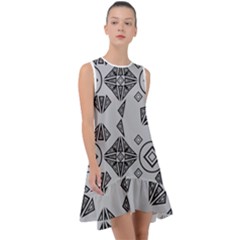 Abstract Pattern Geometric Backgrounds   Frill Swing Dress by Eskimos