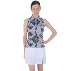 Abstract Pattern Geometric Backgrounds   Women s Sleeveless Polo Tee by Eskimos