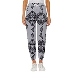 Abstract Pattern Geometric Backgrounds   Cropped Drawstring Pants by Eskimos