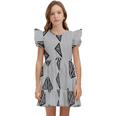 Abstract Pattern Geometric Backgrounds   Kids  Winged Sleeve Dress