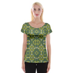 Abstract Pattern Geometric Backgrounds   Cap Sleeve Top