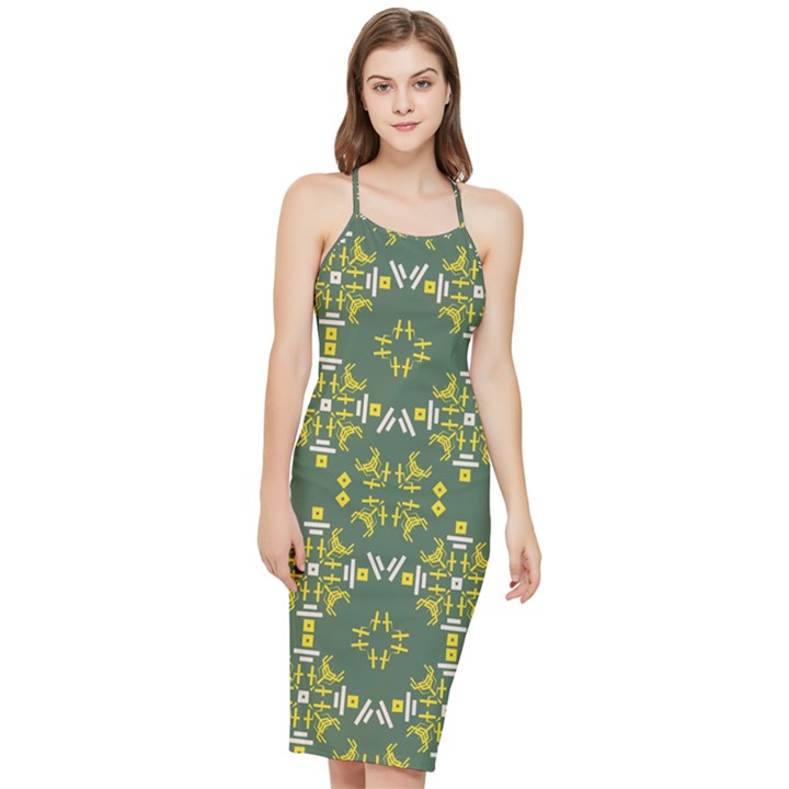 Abstract pattern geometric backgrounds   Bodycon Cross Back Summer Dress