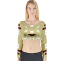 Abstract pattern geometric backgrounds   Long Sleeve Crop Top View1