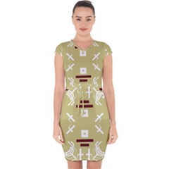 Abstract Pattern Geometric Backgrounds   Capsleeve Drawstring Dress  by Eskimos