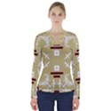 Abstract pattern geometric backgrounds   V-Neck Long Sleeve Top View1