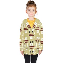 Abstract Pattern Geometric Backgrounds   Kids  Double Breasted Button Coat