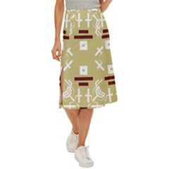 Abstract Pattern Geometric Backgrounds   Midi Panel Skirt