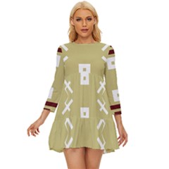 Abstract Pattern Geometric Backgrounds   Long Sleeve Babydoll Dress