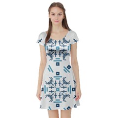 Abstract pattern geometric backgrounds   Short Sleeve Skater Dress