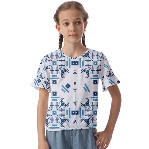 Abstract Pattern Geometric Backgrounds   Kids  Cuff Sleeve Scrunch Bottom Tee by Eskimos