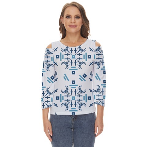 Abstract Pattern Geometric Backgrounds   Cut Out Wide Sleeve Top by Eskimos