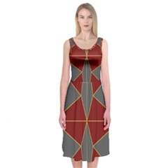 Abstract Pattern Geometric Backgrounds   Midi Sleeveless Dress by Eskimos