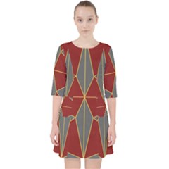 Abstract Pattern Geometric Backgrounds   Quarter Sleeve Pocket Dress by Eskimos