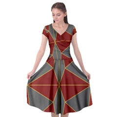 Abstract Pattern Geometric Backgrounds   Cap Sleeve Wrap Front Dress by Eskimos